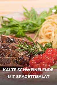 Kochen mit Anixe Kalte Schweinelendchen und Spaghettisalat